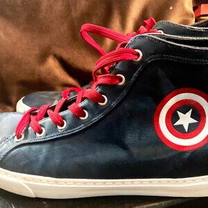 Marvel Captain America Sneakers Red White Blue High Top Shoes Sz 13